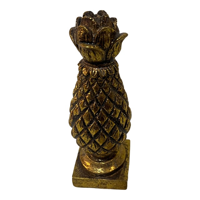 1970s Small Light Weight Gilded Pineapple For Sale