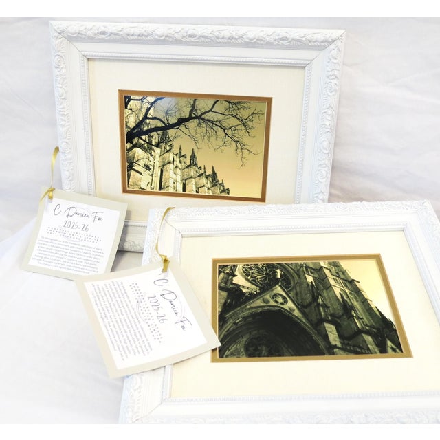 Vintage Framed Unique Architectural Cathedral Photography, a Pair, N Y C For Sale - Image 4 of 7