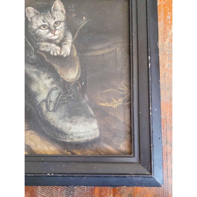19th or 20th Century Folk Art Painting of Puss in Boots, Signed For Sale In New York - Image 6 of 16