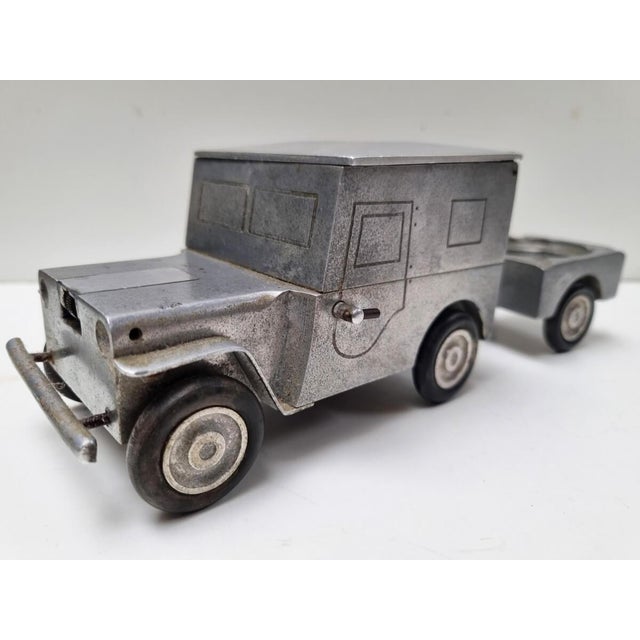 Vintage German WWII Allied Occupation Army Willys Jeep Cigarette Case with Lighter and Ashtray from Walter Baier Company For Sale - Image 14 of 14