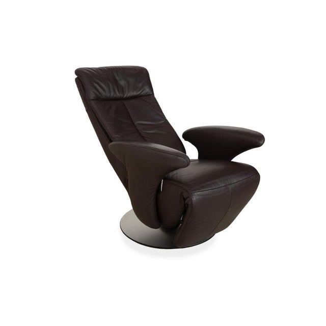 Modern Brown Leather Armchair from Hukla For Sale - Image 3 of 12