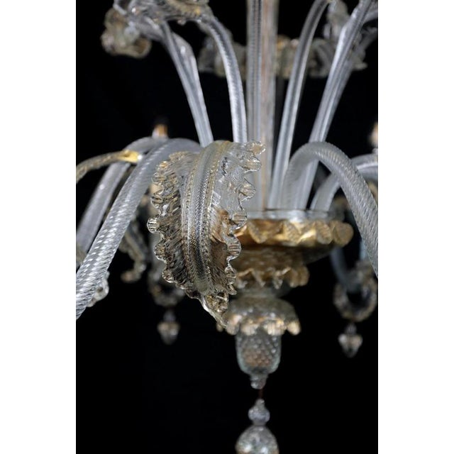 2000 - 2009 Venetian Murano Glass 6-Arm Chandelier For Sale - Image 5 of 9
