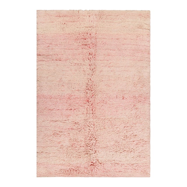 Rug & Kilim’s Oversized Moroccan Rug in Light Pink High Pile For Sale