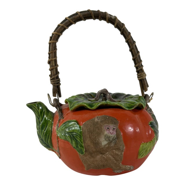 Tomato Teapot With Monkey Decoration For Sale