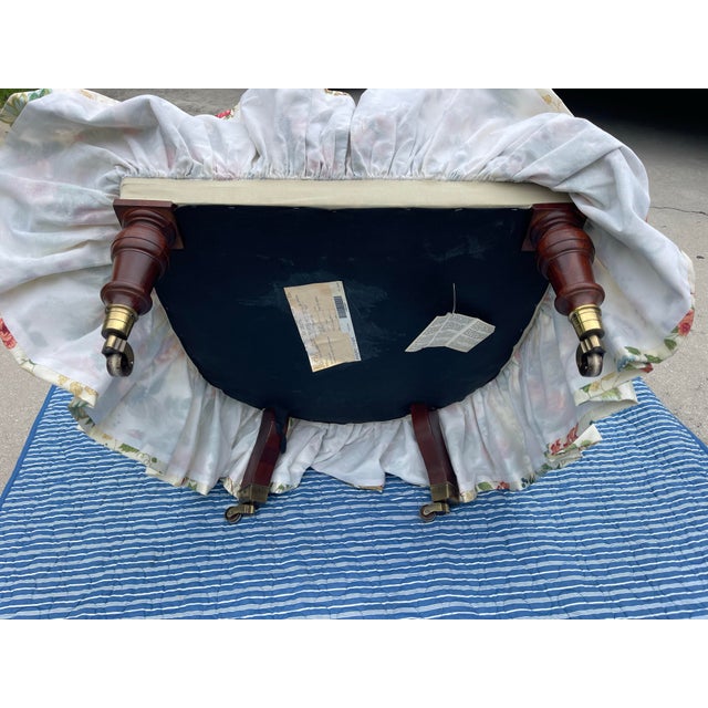 Vintage Hickory Chair Tufted Lounge Chair on Casters in Botanical Print For Sale - Image 12 of 17