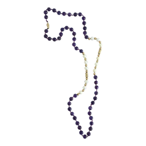 Pearl Amethyst Gold Bead Necklace or Choker