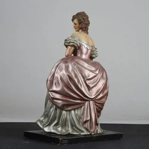 Ceramic Woman Girl with Basket of Flowers Ceramic Cacciapuoti Sculpture For Sale - Image 7 of 9