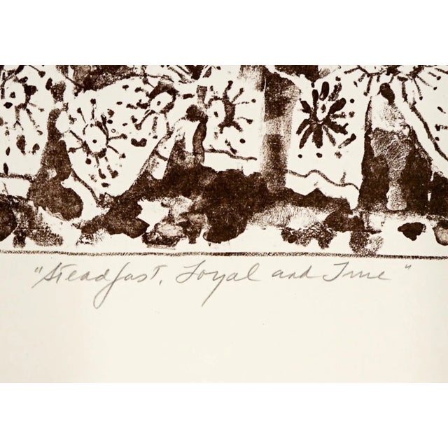 1990s 1980s Ann Chernow Steadfast Loyal and True Lithograph For Sale - Image 5 of 6