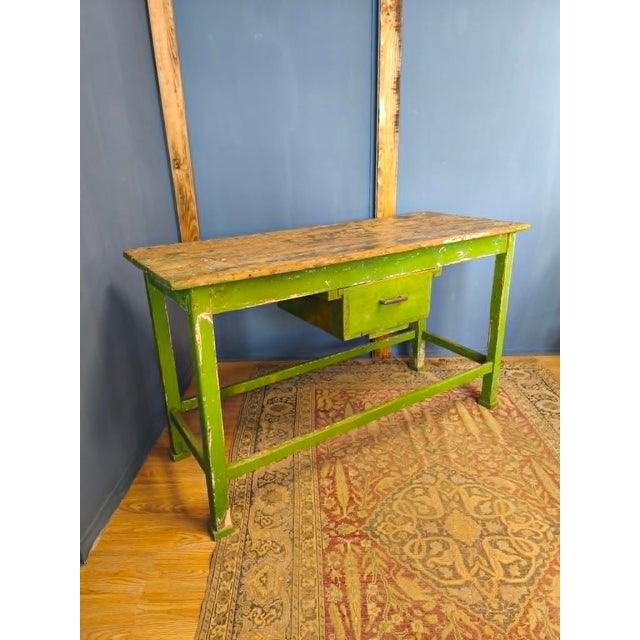 Industrial Wooden Worktable with Drawers, 1950s For Sale - Image 4 of 18