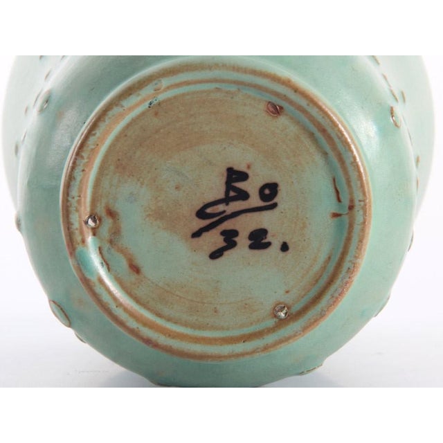 1960s Large Scandinavian Ceramic Gourd Vase with Relief Dots by Ewald Dahlskog for Bo Fajans, 1960s For Sale - Image 5 of 6