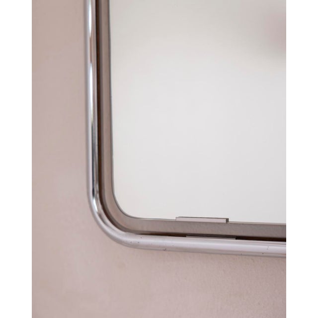 Vintage Italian Chrome Metal Wall Mirror, 1970s For Sale - Image 6 of 10