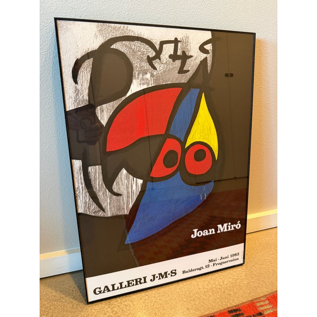 Joan Miro 1983 Galerie Maeght Galleri JMS Exhibition Poster Acrylic Box Frame Jerry Solomon Munn For Sale - Image 9 of 11