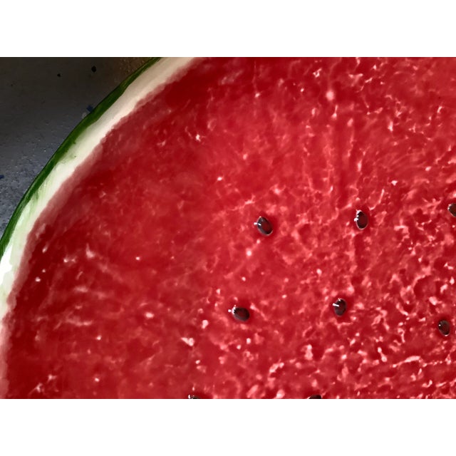 Bordallo Pinheiro Charger Plate Watermelon Ceramic Large Tray Serving Salad Red Green 12 Inch For Sale - Image 4 of 17