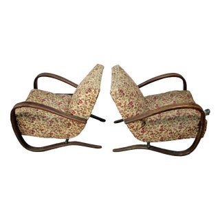 Set of Art Deco No. H-269 Armchairs by Jindrich Halabala for Gebrüder Thonet, 1930s For Sale