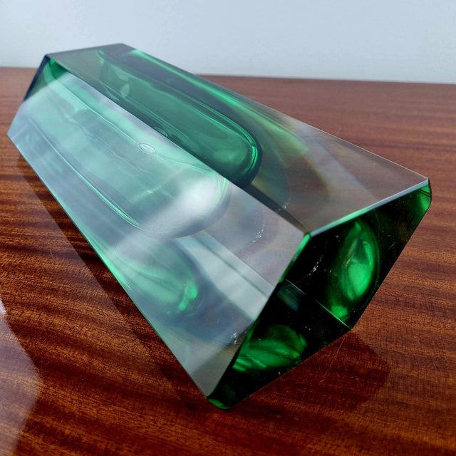 Green Murano Sommerso Glass Vase by Flavio Poli for Alessandro Mandruzzato, Italy, 1970s For Sale - Image 6 of 9