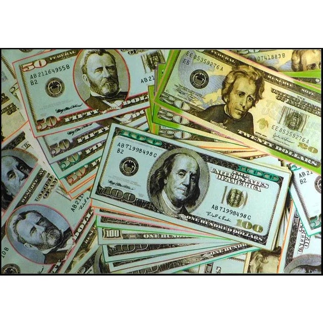 Pop Art Steve Kaufman "Big Bucks"$$$$$ Hand Signed Stretched Canvas Print 33x48 For Sale