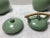Vintage Asian Celadon Crackled Glaze Porcelain Set Lidded Tea Pot and Tea Caddy With Bamboo Handles- Set of 2 For Sale In Charlotte - Image 6 of 12
