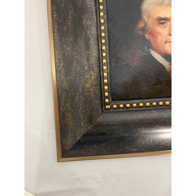 2020s Hand-Textured Thomas Jefferson Portrait Print After Rembrandt Peale For Sale - Image 5 of 11