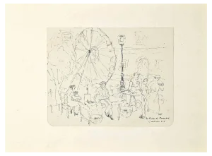Kate Wilczynski, L'ultima ora, Original China Ink on Paper, 1934