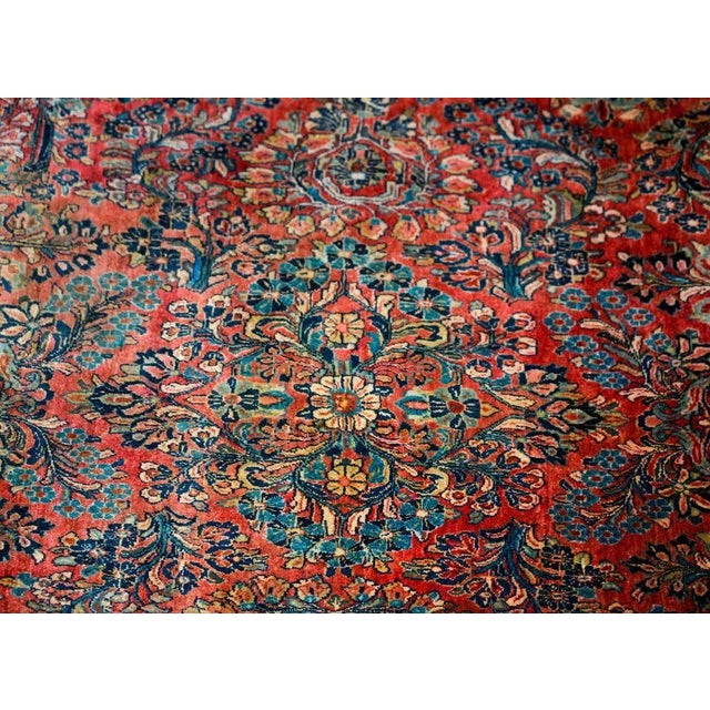 Red Early 20th Century Persian Sarouk Rug For Sale - Image 8 of 13