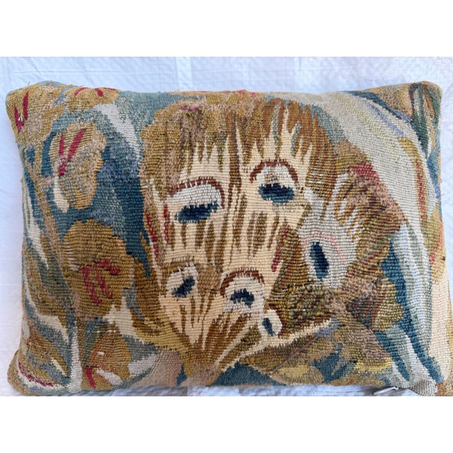 17th Century Brussels Flemish Figural Tapestry Pillow For Sale In Los Angeles - Image 6 of 7