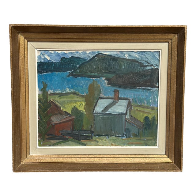 Harald Öman, Dockstafjärden, 1950s, Oil on Panel, Framed For Sale