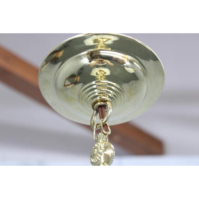 Luzette Pendant Lights in Opaline Glass and Brass by Peter Behrens for Aeg, 1930s, Set of 2 For Sale - Image 9 of 17