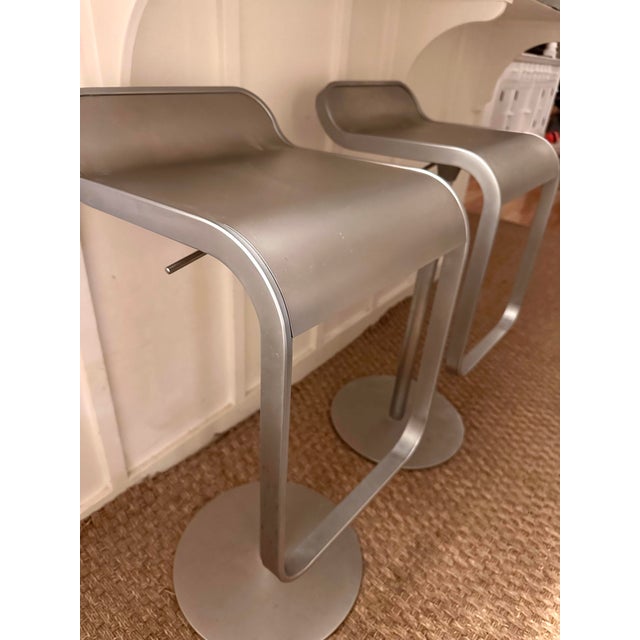 Contemporary Design Within Reach Stainless Steel LaPalma Lem Piston Stools - Set of 2 For Sale - Image 3 of 4