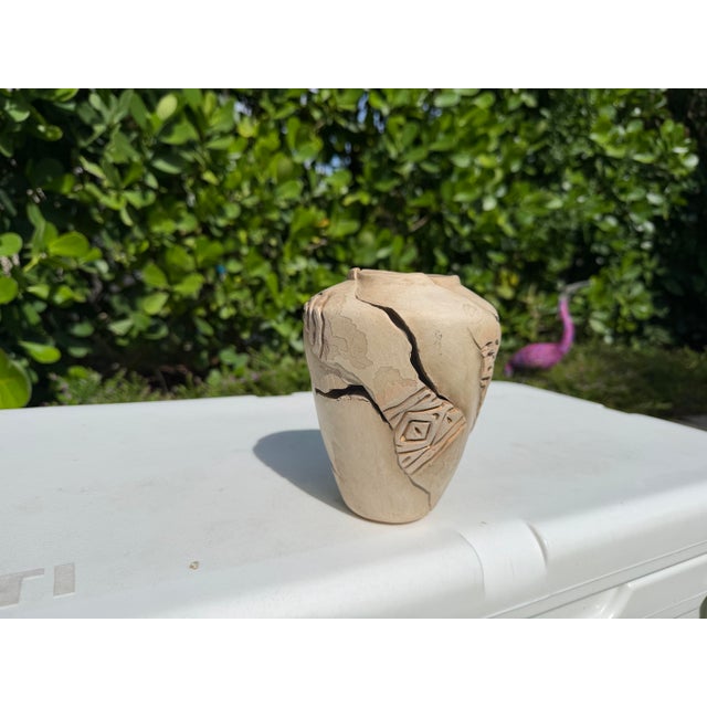 Late 20th Century Vintage Signed Sculptural Studio Pottery Vase With Kokopelli Motif, 6” For Sale - Image 5 of 10
