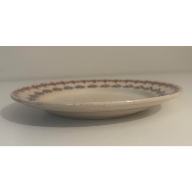 Late 19th Century Antique Stick Spatterware Plate - Mayer Pottery, Trenton Nj For Sale - Image 5 of 7