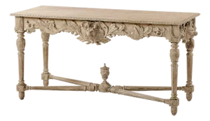 Carved Console Table in Greyed Oak