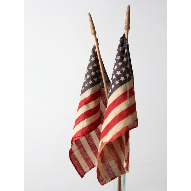 Vintage 48 Star American Parade Flags Pair For Sale - Image 9 of 14