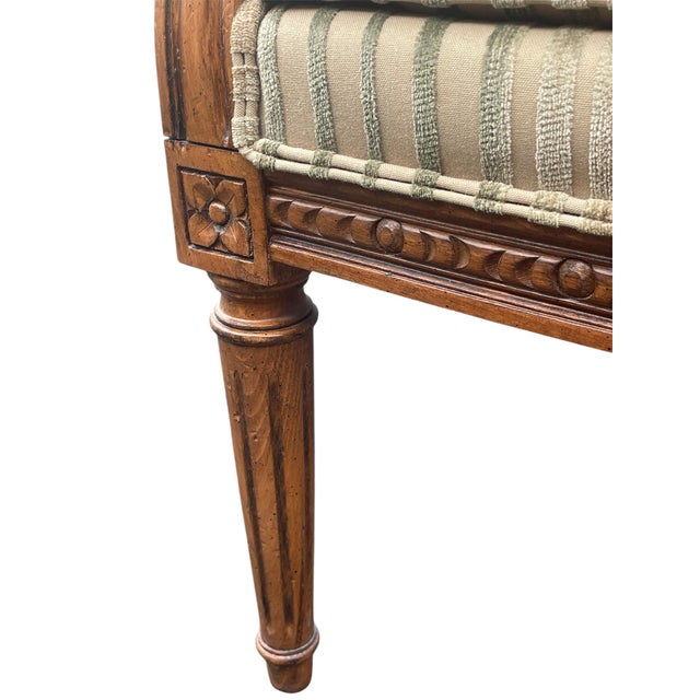 Vintage Ethan Allen French Louis XVI Style Lounge Chairs Bergere- A Pair For Sale In Philadelphia - Image 6 of 11