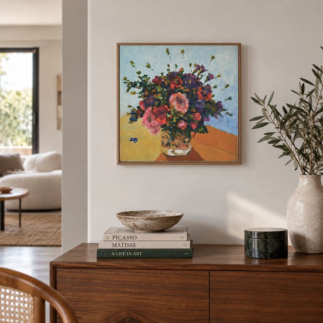 Flower bouquet, oil painting (40 x 40 cm, not framed), by Patrice Guiraud Patrice is a painter and sculptor who explores...