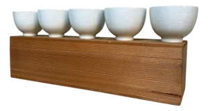 Shōwa Ceramic Tea Set by Inoue Manji, 1960s, Set of 6