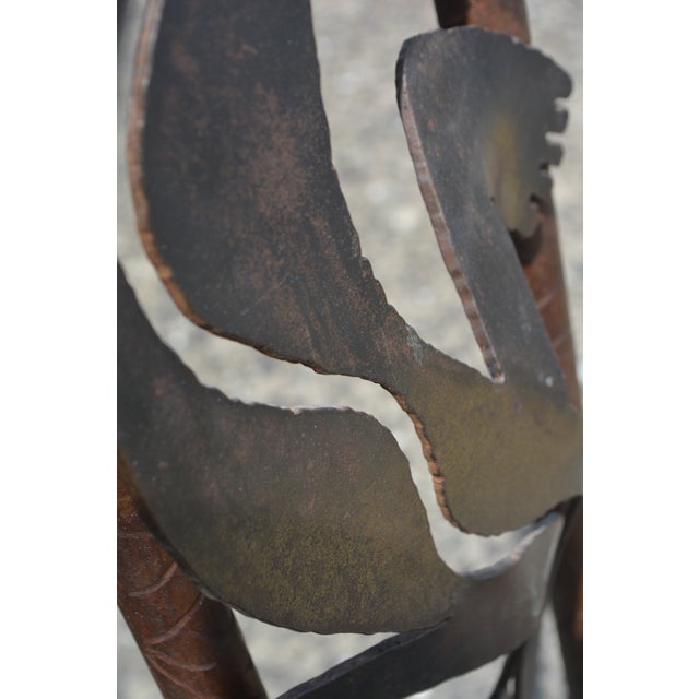 1970s Southwest Brown Iron & Metal Hand Crafted Lizards Tall Floor Lamp - Signed DKR For Sale - Image 10 of 18