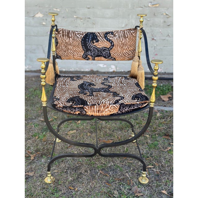 Ebony Vintage Savonarola Chair, Newly Restored For Sale - Image 8 of 11