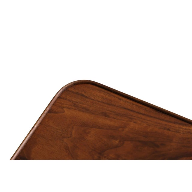 Mid 20th Century Attribtued to Jack Cartwright for Founders Book-Matched Walnut & Cane Side Tables For Sale - Image 11 of 13