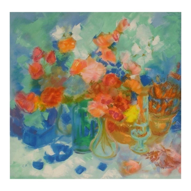 1990 Michèle Gour Fleurs Signed Lithograph For Sale