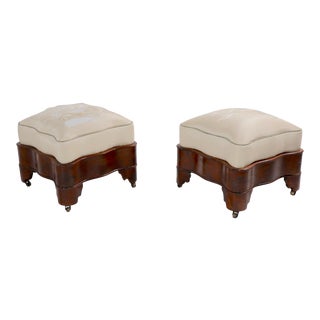 Pr. Antique American Empire Stools For Sale