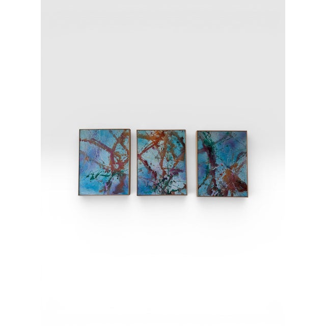 Mid 20th Century Abstract Triptych by Lenore Jaffe Original Action Painting For Sale - Image 12 of 12