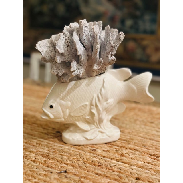 Vintage Ceramic Fish Planter For Sale - Image 9 of 9