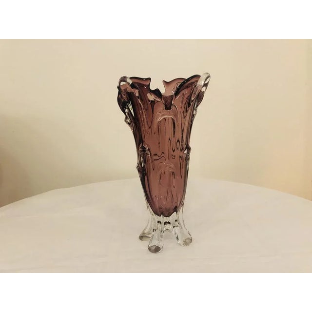 Large Handmade Pointed Vase in Murano Glasss, 1960s For Sale - Image 4 of 7