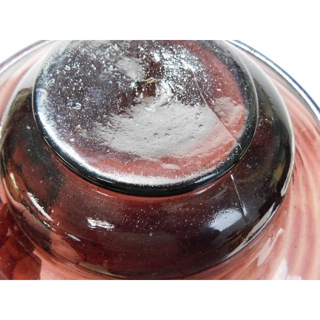 Mid-Century Modern Hand-Blown Large Amethyst Glass Centerpiece Bowl For Sale In Portland, ME - Image 6 of 8