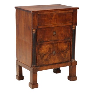 Empire Walnut Bedside Table For Sale