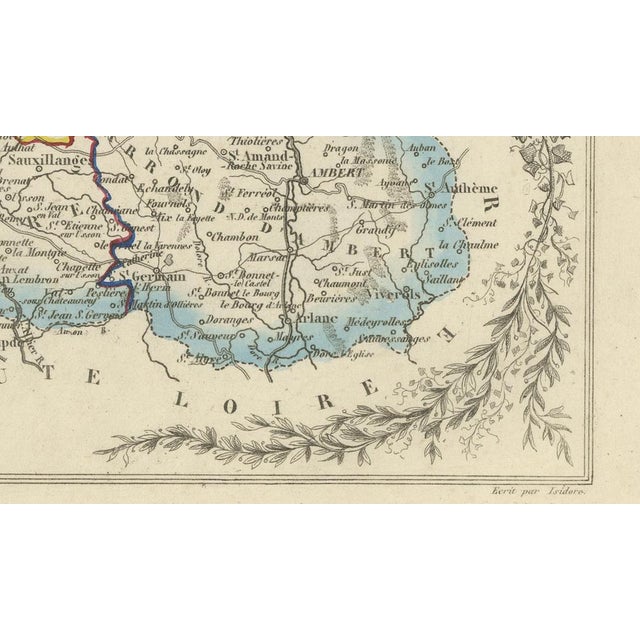 Antique Map of Puy-De-Dôme by Vuillemin, 1850 For Sale - Image 9 of 12