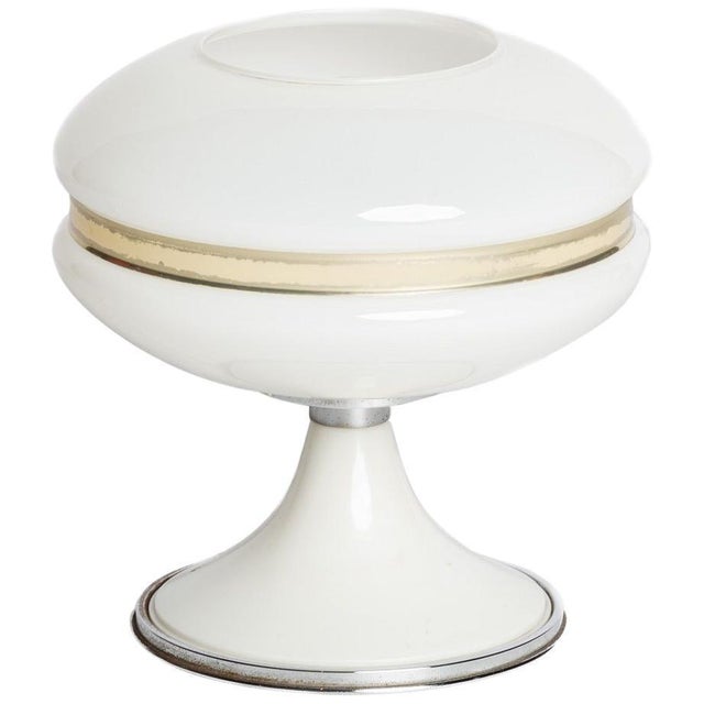 Vintage Space Age Table Lamp in Glass and Steel, Italy, 1970s For Sale - Image 6 of 6