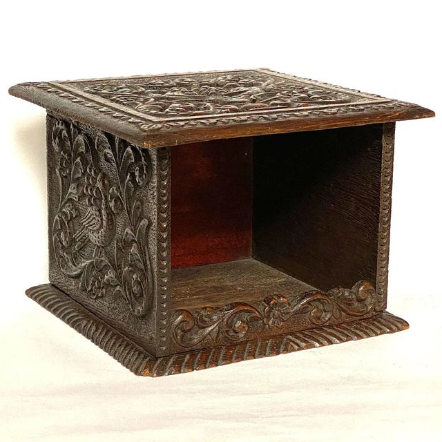 19th Century Dutch Carved Oak Foot Warmer Box For Sale - Image 5 of 8