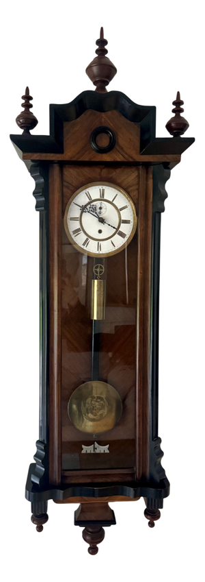 Antique Victorian Ebonised Walnut Wall Clock, 1860