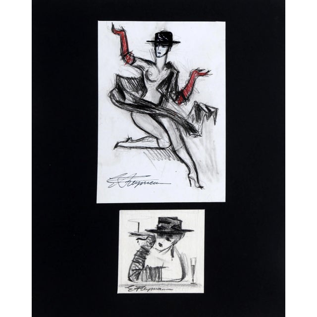 Double, Erik Freyman Pen With Pastel on Paper, Signed in Pen For Sale - Image 4 of 4